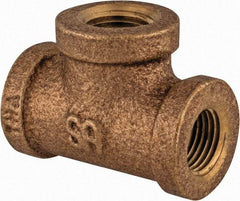 Merit Brass - Class 125, 1/2" Internal Pipe, Lead Free Brass Tee - FNPT x FNPT x FNPT - Apex Tool & Supply