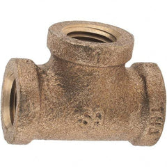 Merit Brass - Class 125, 1/4" Internal Pipe, Brass Tee - FNPT x FNPT x FNPT - Apex Tool & Supply