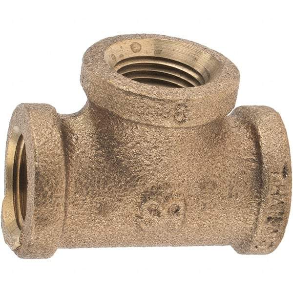 Merit Brass - Class 125, 3/8" Internal Pipe, Brass Tee - FNPT x FNPT x FNPT - Apex Tool & Supply