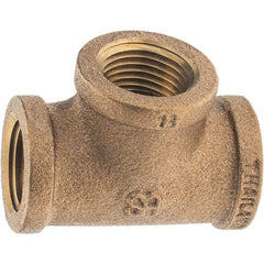Merit Brass - Class 125, 1/2" Internal Pipe, Brass Tee - FNPT x FNPT x FNPT - Apex Tool & Supply