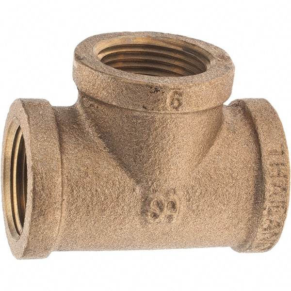 Merit Brass - Class 125, 3/4" Internal Pipe, Brass Tee - FNPT x FNPT x FNPT - Apex Tool & Supply
