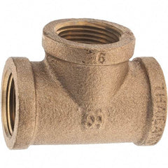 Merit Brass - Class 125, 3/4" Internal Pipe, Brass Tee - FNPT x FNPT x FNPT - Apex Tool & Supply