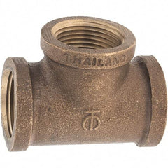 Merit Brass - Class 125, 1" Internal Pipe, Brass Tee - FNPT x FNPT x FNPT - Apex Tool & Supply
