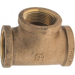 Merit Brass - Class 125, 1-1/4" Internal Pipe, Brass Tee - FNPT x FNPT x FNPT - Apex Tool & Supply