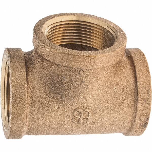 Merit Brass - Class 125, 1-1/2" Internal Pipe, Brass Tee - FNPT x FNPT x FNPT - Apex Tool & Supply