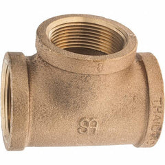 Merit Brass - Class 125, 1-1/2" Internal Pipe, Brass Tee - FNPT x FNPT x FNPT - Apex Tool & Supply