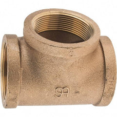 Merit Brass - Class 125, 2" Internal Pipe, Brass Tee - FNPT x FNPT x FNPT - Apex Tool & Supply
