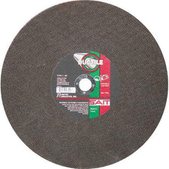 Sait - 12" Aluminum Oxide Cutoff Wheel - 1/8" Thick, 1" Arbor, 6,300 Max RPM, Use with Portable Tools - Apex Tool & Supply