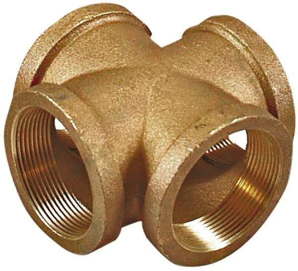 Merit Brass - Class 125, 1/4" Internal Pipe, Lead Free Brass Cross - FNPT - Apex Tool & Supply