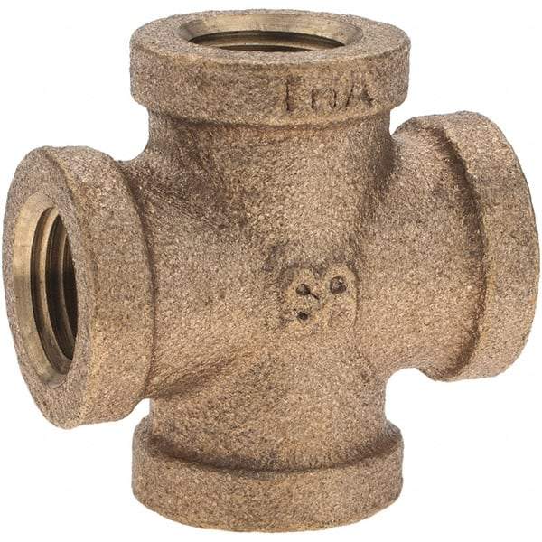 Merit Brass - Class 125, 1/4" Internal Pipe, Brass Cross - All FNPT - Apex Tool & Supply