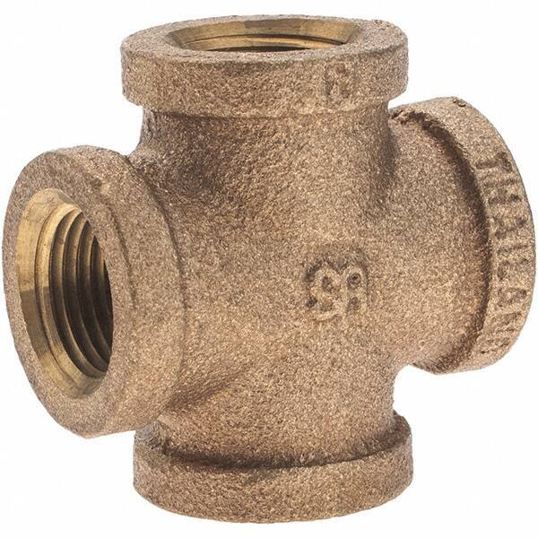 Merit Brass - Class 125, 3/8" Internal Pipe, Brass Cross - All FNPT - Apex Tool & Supply
