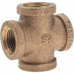 Merit Brass - Class 125, 3/8" Internal Pipe, Brass Cross - All FNPT - Apex Tool & Supply