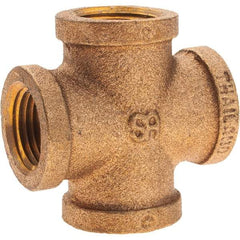 Merit Brass - Class 125, 1/2" Internal Pipe, Brass Cross - All FNPT - Apex Tool & Supply