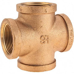 Merit Brass - Class 125, 1-1/4" Internal Pipe, Brass Cross - All FNPT - Apex Tool & Supply