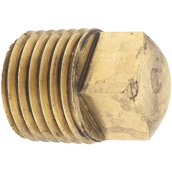 Merit Brass - Class 125, 1/4" Internal Pipe, Brass Square Head Plug - MNPT - Apex Tool & Supply