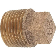 Merit Brass - Class 125, 3/8" Internal Pipe, Brass Square Head Plug - MNPT - Apex Tool & Supply