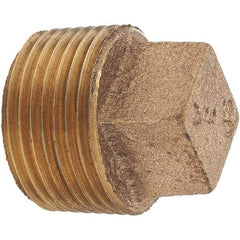 Merit Brass - Class 125, 3/4" Internal Pipe, Brass Square Head Plug - MNPT - Apex Tool & Supply