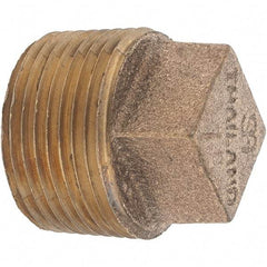 Merit Brass - Class 125, 1" Internal Pipe, Brass Square Head Plug - MNPT - Apex Tool & Supply