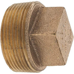 Merit Brass - Class 125, 1-1/2" Internal Pipe, Brass Square Head Plug - MNPT - Apex Tool & Supply