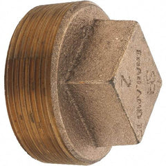 Merit Brass - Class 125, 2" Internal Pipe, Brass Square Head Plug - MNPT - Apex Tool & Supply