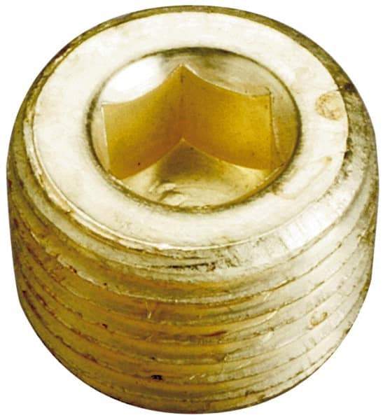 Merit Brass - Class 125, 3/8" Internal Pipe, Lead Free Brass Countersunk Plug - MNPT - Apex Tool & Supply