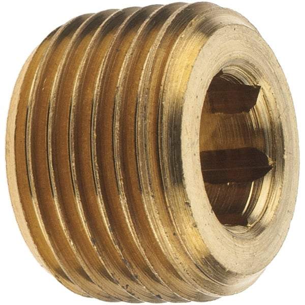 Merit Brass - Class 125, 3/8" Internal Pipe, Brass Countersunk Plug - MNPT - Apex Tool & Supply