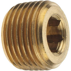 Merit Brass - Class 125, 3/8" Internal Pipe, Brass Countersunk Plug - MNPT - Apex Tool & Supply