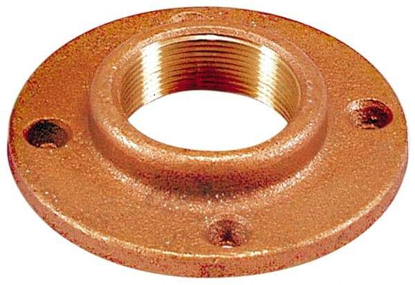 Merit Brass - 4" Pipe, 6" OD, 1" Hub Length, Brass & Chrome Plated, Companion Pipe Flange - 4-3/4" Across Bolt Hole Centers, 3/4" Bolt Hole, Class 125 - Apex Tool & Supply