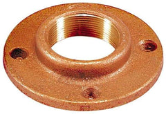 Merit Brass - 1" Pipe, 4-1/4" OD, 11/16" Hub Length, Brass & Chrome Plated, Companion Pipe Flange - 3-1/8" Across Bolt Hole Centers, 5/8" Bolt Hole, Class 125 - Apex Tool & Supply