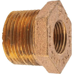 Merit Brass - Class 125, 3/4 x 3/8" Internal Pipe, Brass Hex Bushing - MNPT x FNPT - Apex Tool & Supply