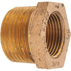 Merit Brass - Class 125, 1 x 3/4" Internal Pipe, Brass Hex Bushing - MNPT x FNPT - Apex Tool & Supply