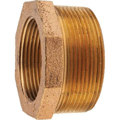 Merit Brass - Class 125, 2 x 1-1/2" Internal Pipe, Brass Hex Bushing - MNPT x FNPT - Apex Tool & Supply