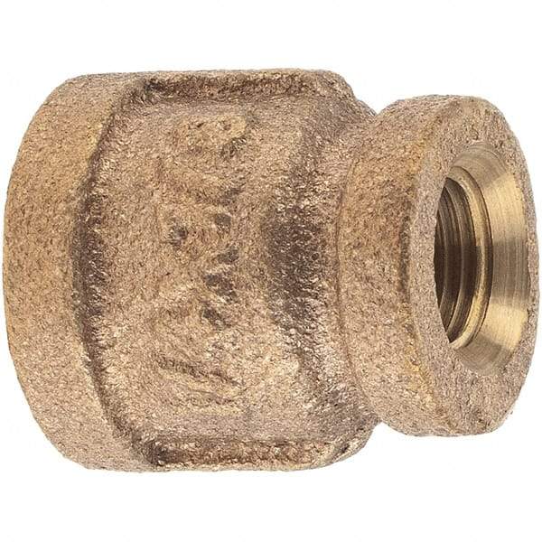 Merit Brass - Class 125, 1/4 x 1/8" Internal Pipe, Brass Reducing Coupling - FNPT x FNPT - Apex Tool & Supply