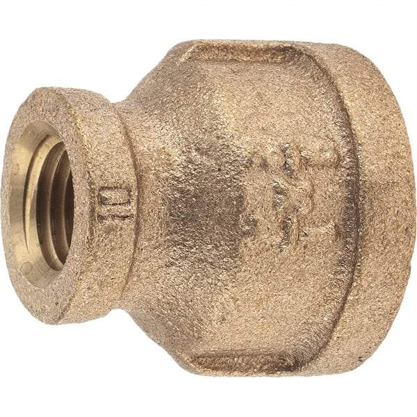 Merit Brass - Class 125, 1/2 x 1/4" Internal Pipe, Brass Reducing Coupling - FNPT x FNPT - Apex Tool & Supply