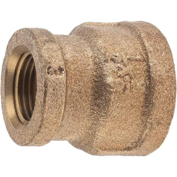 Merit Brass - Class 125, 1/2 x 3/8" Internal Pipe, Brass Reducing Coupling - FNPT x FNPT - Apex Tool & Supply