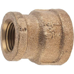 Merit Brass - Class 125, 1/2 x 3/8" Internal Pipe, Brass Reducing Coupling - FNPT x FNPT - Apex Tool & Supply