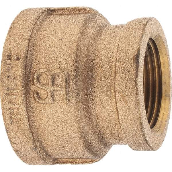 Merit Brass - Class 125, 1-1/4 x 1" Internal Pipe, Brass Reducing Coupling - FNPT x FNPT - Apex Tool & Supply