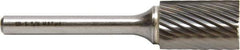 M.A. Ford - 19mm Cut Diam, 6mm Shank Diam, Cylinder Head Double Cut Burr - Carbide, Flat End, 19mm LOC, 64mm OAL - Apex Tool & Supply