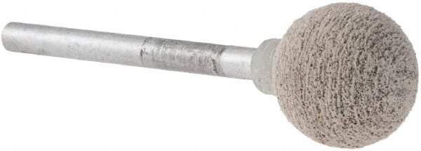 Norton - 1/2" Head Diam x 1/2" Thickness, B121, Ball End, Mounted Point - Medium Grade, 80 Grit, 62,420 RPM - Apex Tool & Supply