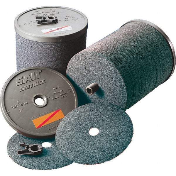 Sait - 9-1/8" Diam 7/8" Hole 24 Grit Fiber Disc - Very Coarse Grade, Zirconia Alumina, 6,500 Max RPM, Series Z - Apex Tool & Supply