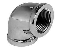 Merit Brass - Class 125, 3/8" Internal Pipe, Red Brass & Chrome 90° Street Elbow - FNPT x FNPT - Apex Tool & Supply