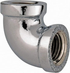 Merit Brass - Class 125, 1/4" Internal Pipe, Red Brass & Chrome 90° Street Elbow - FNPT x FNPT - Apex Tool & Supply
