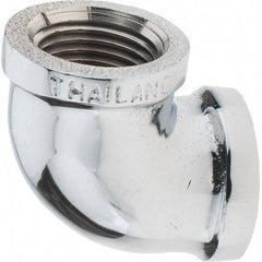Merit Brass - Class 125, 1/2" Internal Pipe, Red Brass & Chrome 90° Street Elbow - FNPT x FNPT - Apex Tool & Supply