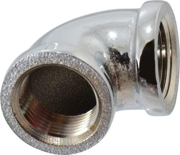 Merit Brass - Class 125, 3/4" Internal Pipe, Red Brass & Chrome 90° Street Elbow - FNPT x FNPT - Apex Tool & Supply