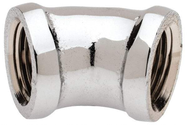 Merit Brass - Class 125, 1/2" Internal Pipe, Red Brass & Chrome 45° Street Elbow - FNPT x FNPT - Apex Tool & Supply