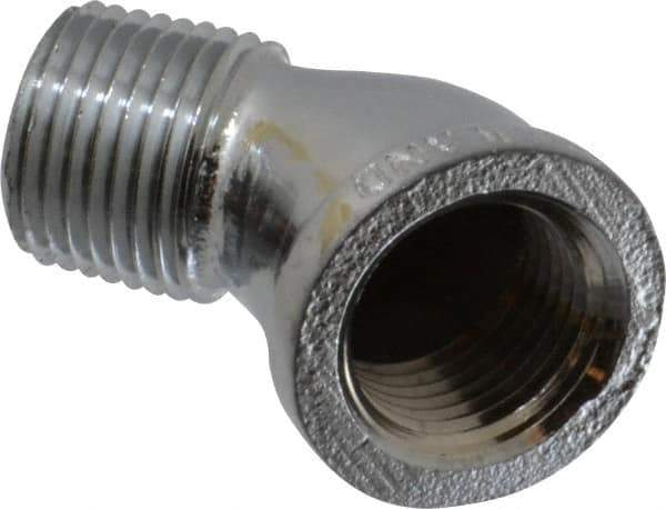Merit Brass - Class 125, 1/2" Internal Pipe, Red Brass & Chrome 45° Street Elbow - FNPT x MNPT - Apex Tool & Supply