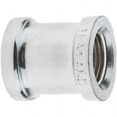 Merit Brass - Class 125, 3/8" Internal Pipe, Red Brass & Chrome Coupling - FNPT x FNPT - Apex Tool & Supply