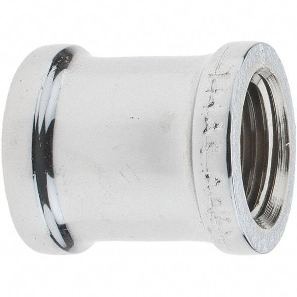 Merit Brass - Class 125, 1/2" Internal Pipe, Red Brass & Chrome Coupling - FNPT x FNPT - Apex Tool & Supply
