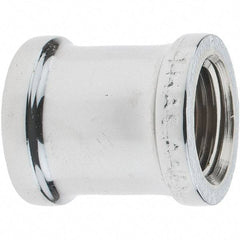 Merit Brass - Class 125, 1/2" Internal Pipe, Red Brass & Chrome Coupling - FNPT x FNPT - Apex Tool & Supply