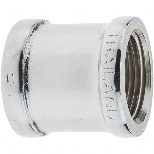 Merit Brass - Class 125, 1" Internal Pipe, Red Brass & Chrome Coupling - FNPT x FNPT - Apex Tool & Supply